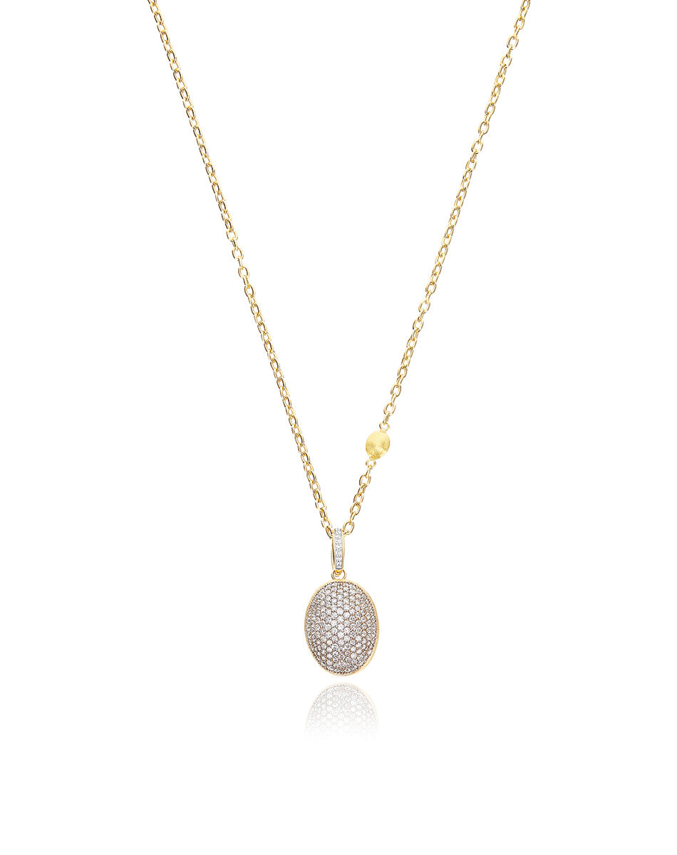 Nanis Charm "Boules" In Oro Inciso E Pavè Di Diamanti (medio) – Nanis Italian Jewels