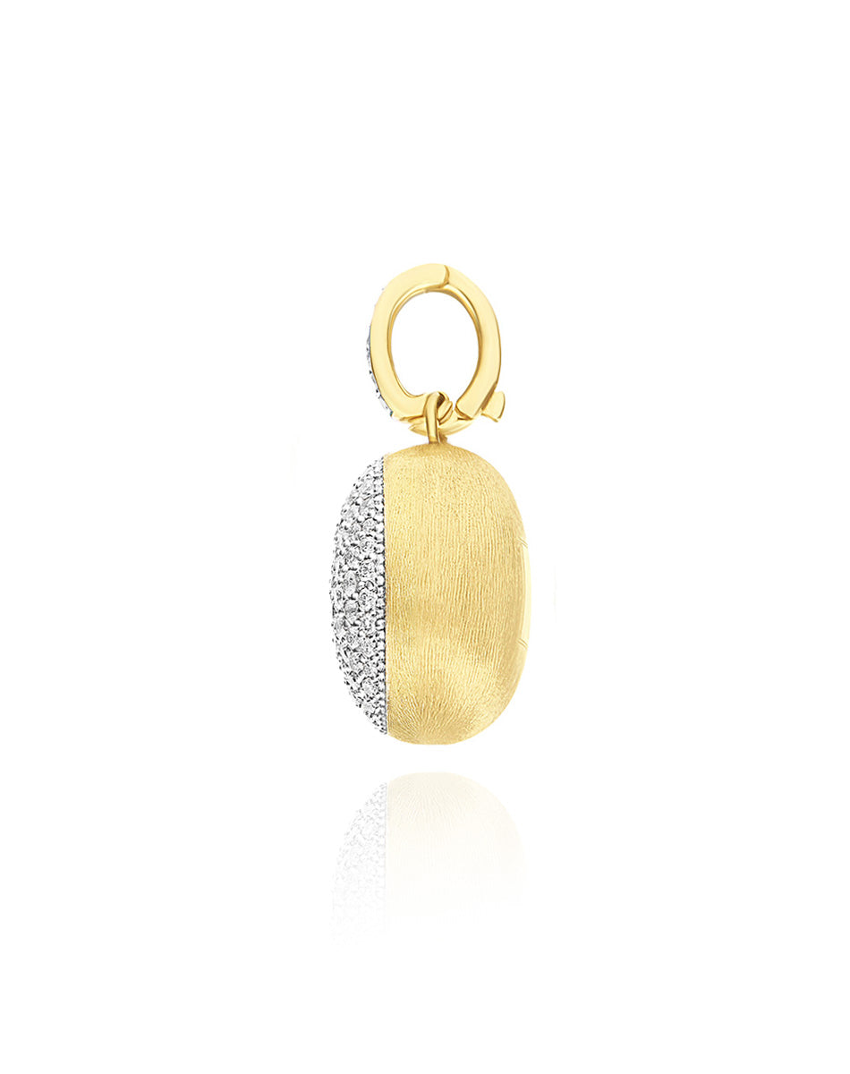 Nanis Charm "Boules" In Oro Inciso E Pavè Di Diamanti (medio) – Nanis Italian Jewels