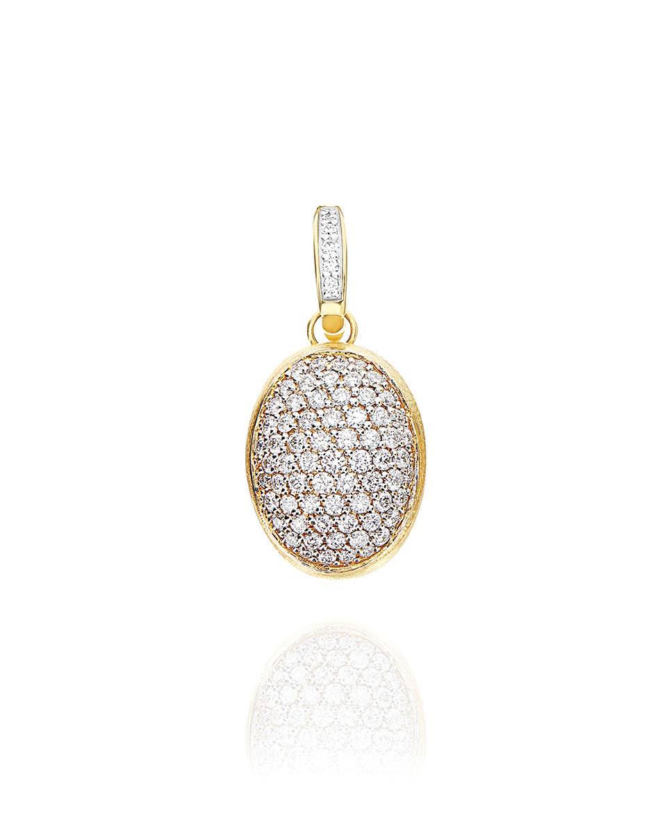 Nanis Charm "Boules" in oro inciso e pavè di diamanti (medio) – Nanis Italian Jewels