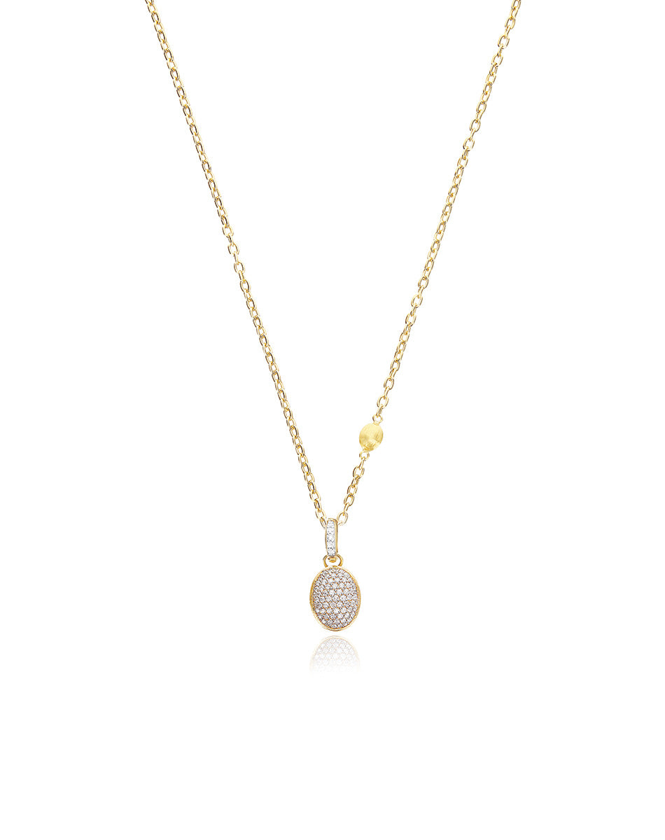 Nanis Charm "Boules" In Oro Inciso E Pavè Di Diamanti (piccolo) – Nanis Italian Jewels