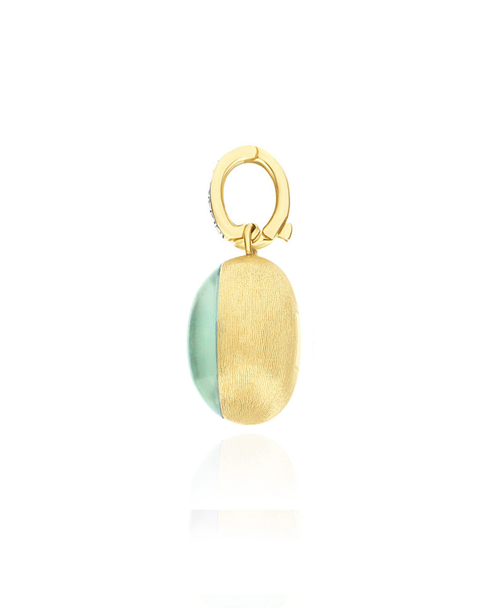 Nanis Charm Lattementa "Boules" In Oro Inciso, Diamanti, Cristallo Di Rocca – Nanis Italian Jewels