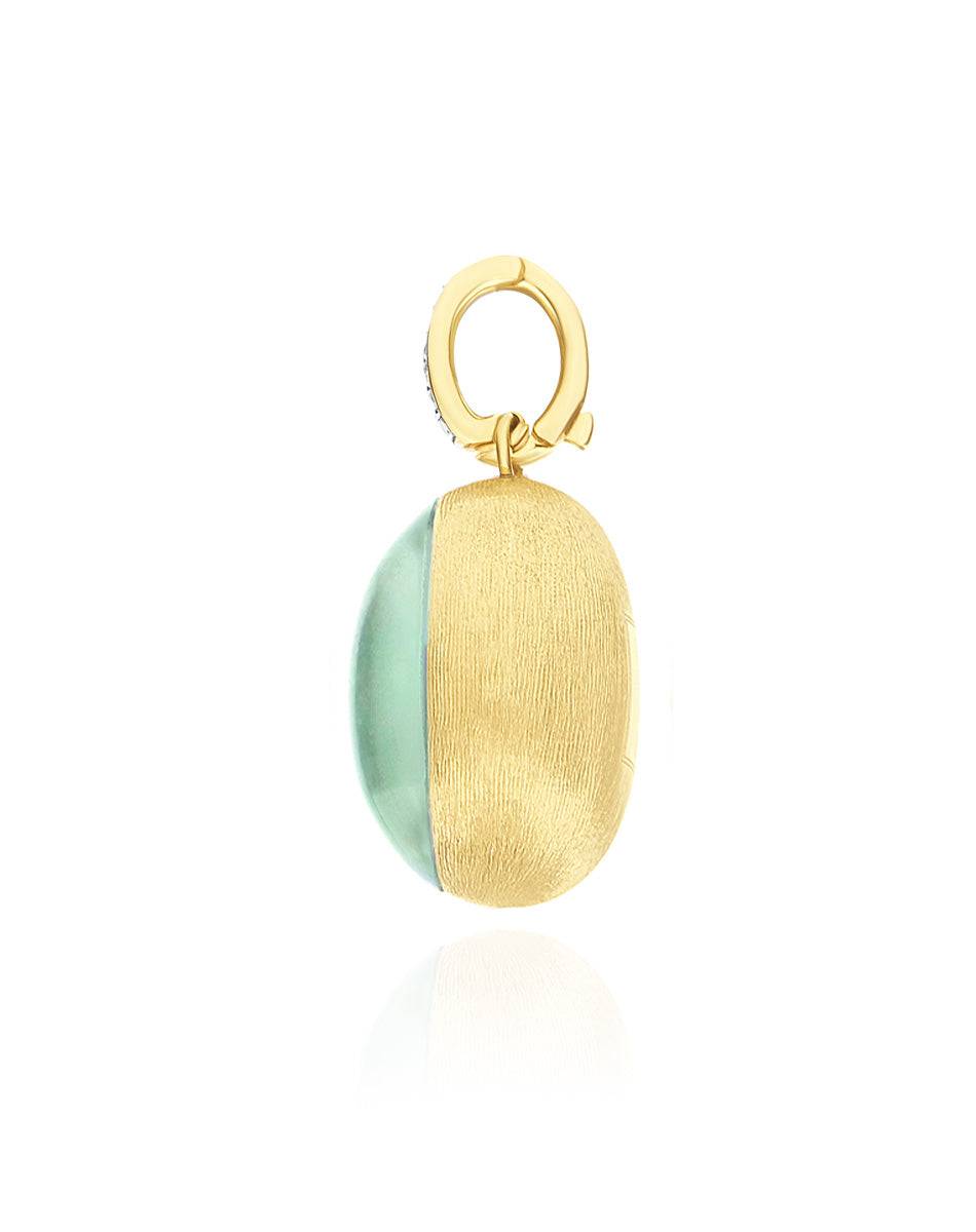 Nanis Charm Lattementa "Boules" In Oro Inciso, Diamanti, Cristallo Di Rocca – Nanis Italian Jewels