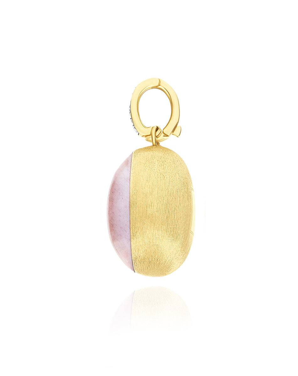 Nanis Charm Rosolio "Boules" In Oro Inciso, Diamanti, Cristallo Di Rocca, Qu – Nanis Italian Jewels