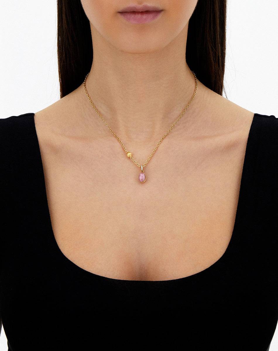 Nanis Charm Rosolio "Boules" In Oro Inciso, Diamanti, Cristallo Di Rocca, Qu – Nanis Italian Jewels