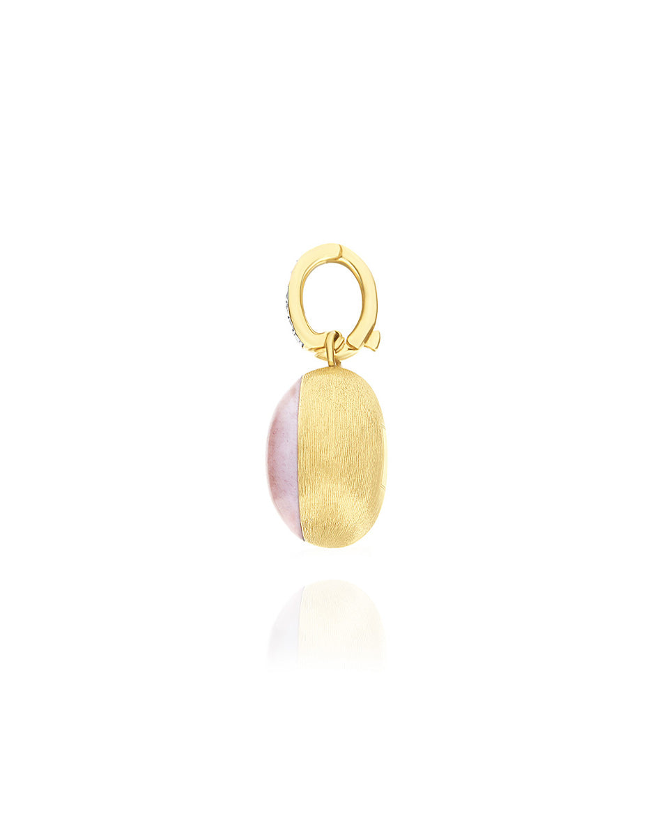 Nanis Charm Rosolio "Boules" In Oro Inciso, Diamanti, Cristallo Di Rocca, Qu – Nanis Italian Jewels