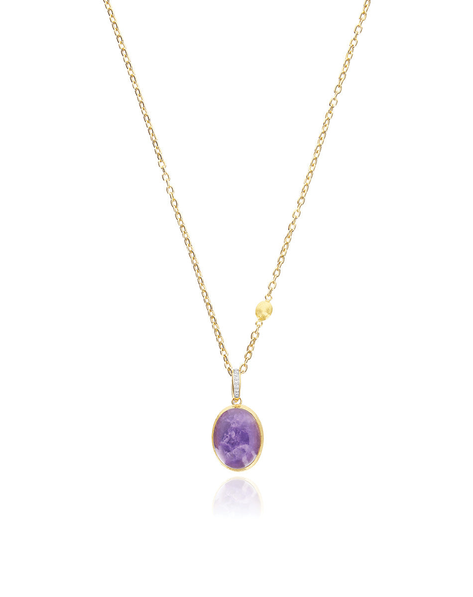 Nanis Charm Violetta "Boules" In Oro Inciso, Diamanti, Lepidolite E Madreper – Nanis Italian Jewels
