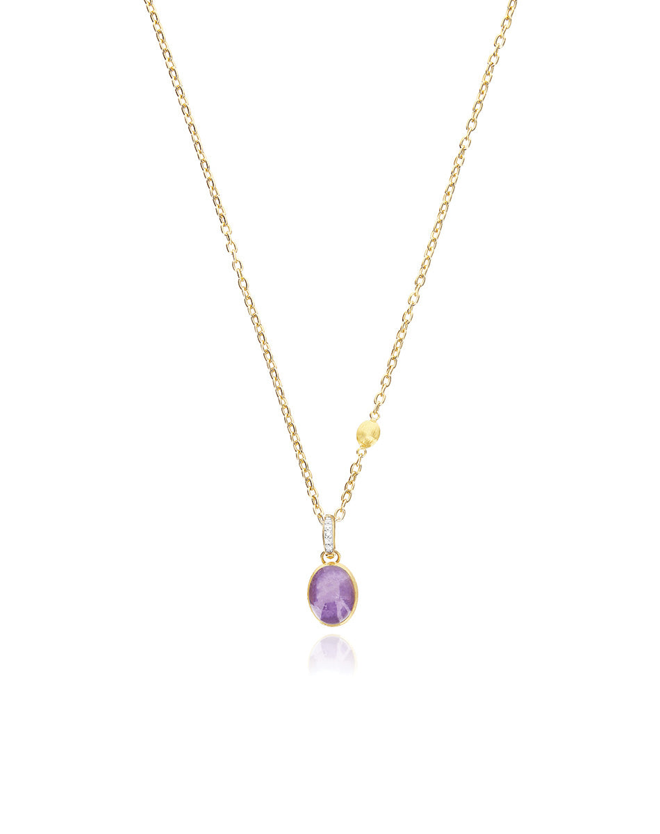 Nanis Charm Violetta "Boules" In Oro Inciso, Diamanti, Lepidolite E Madreper – Nanis Italian Jewels