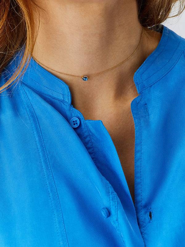 Nanis Choker "DANCING AZURE" In Oro, Topazio London Blu E Acquamarina – Nanis Italian Jewels