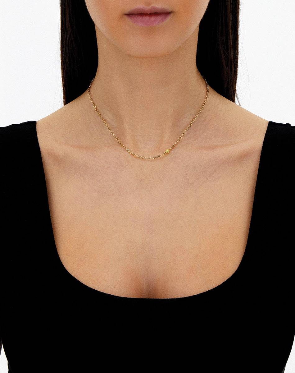 Nanis Collana A Catena "Boules" In Oro Inciso (corta) – Nanis Italian Jewels