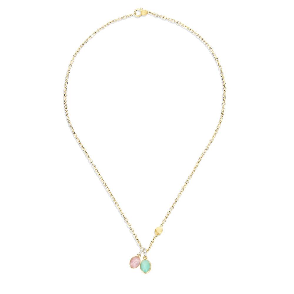 Nanis Collana A Catena Con Charms Pendenti "boules" In Oro Inciso, Diamanti – Nanis Italian Jewels