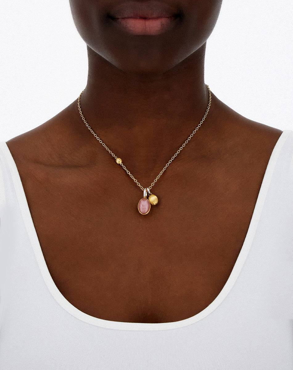 Nanis Collana A Catena Con Charms Pendenti "boules" In Oro Inciso, Diamanti – Nanis Italian Jewels