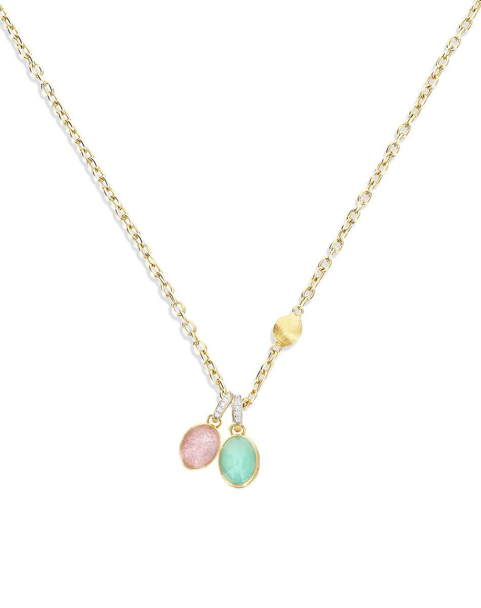 Nanis collana a catena con charms pendenti "boules" in oro inciso, diamanti – Nanis Italian Jewels