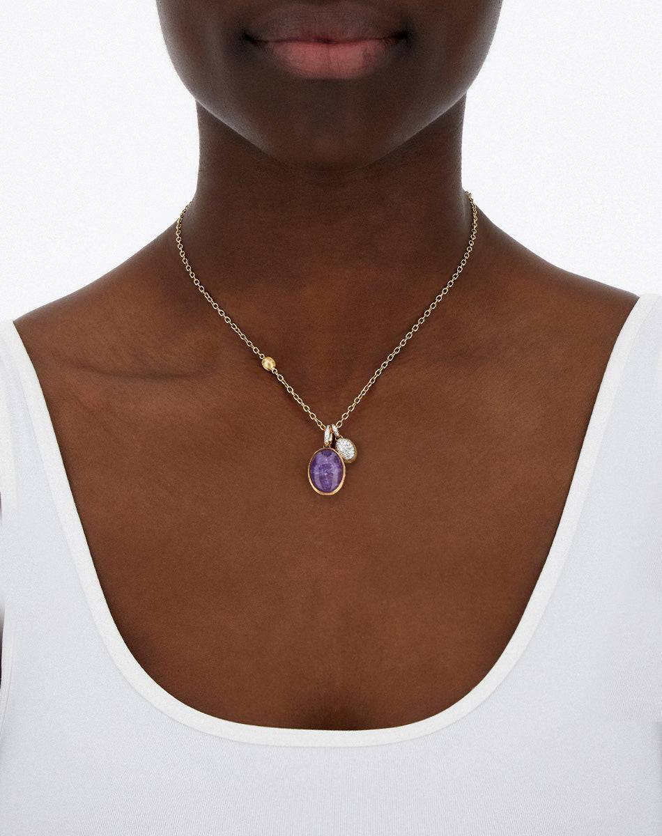 Nanis Collana A Catena Con Charms Pendenti "boules" In Oro Inciso, Diamanti – Nanis Italian Jewels