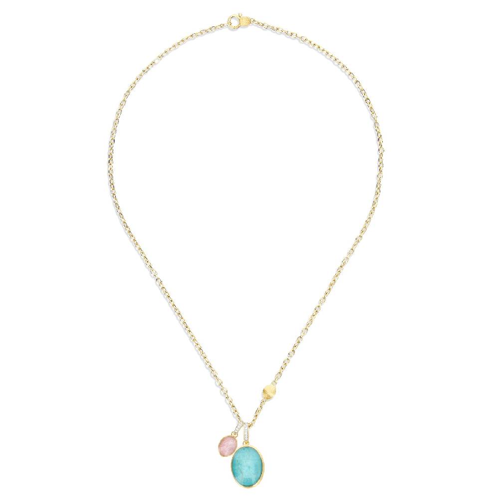 Nanis Collana A Catena Con Charms Pendenti "boules" In Oro Inciso, Diamanti – Nanis Italian Jewels