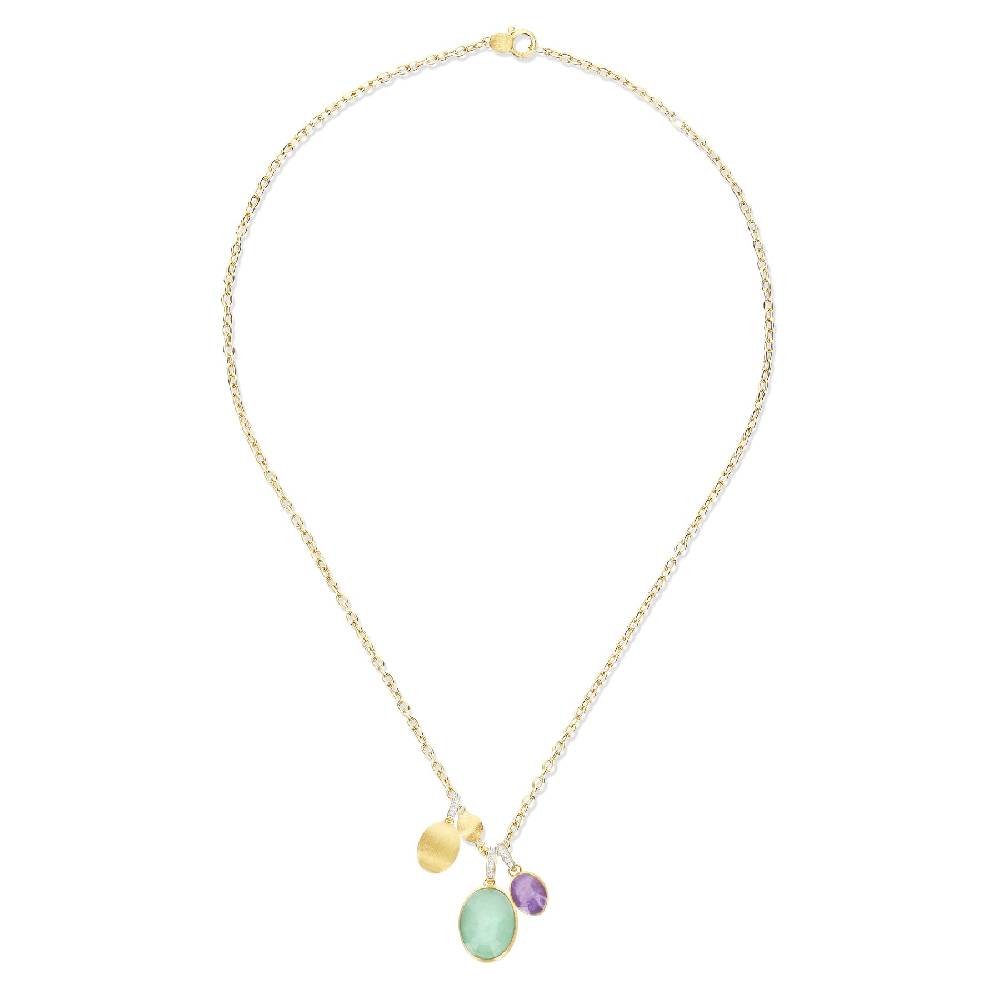 Nanis Collana A Catena Con Charms Pendenti "boules" In Oro Inciso, Diamanti – Nanis Italian Jewels