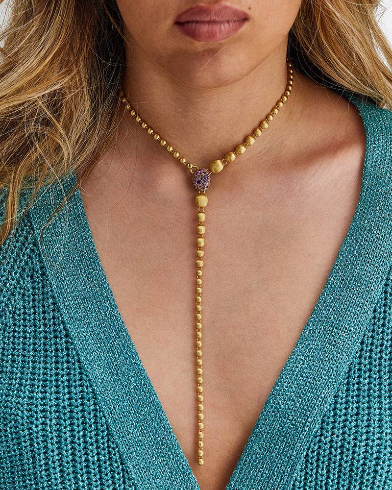 Nanis Collana A Y "DANCING REVERSE" Double Face In Oro, Diamanti, Tsavorite, – Nanis Italian Jewels