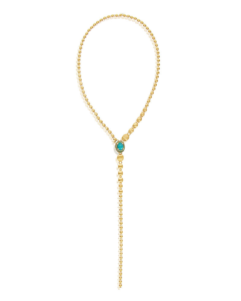 Nanis Collana a Y "DANCING REVERSE" double face in oro, diamanti, tsavorite, – Nanis Italian Jewels