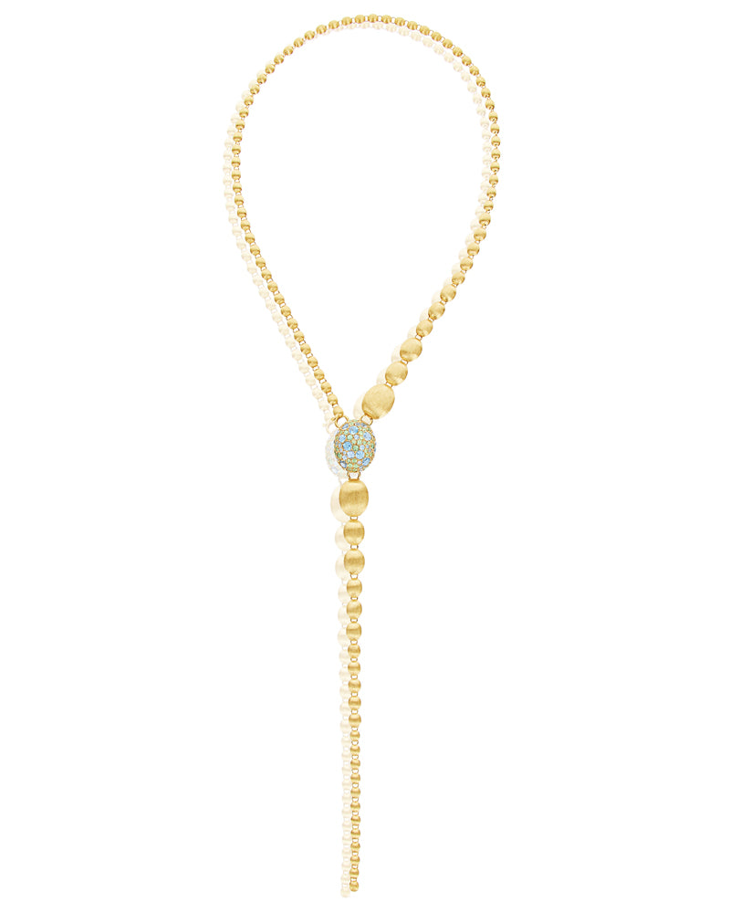 Nanis Collana A Y "DANCING REVERSE" Double Face In Oro, Diamanti Blu, Topazi – Nanis Italian Jewels