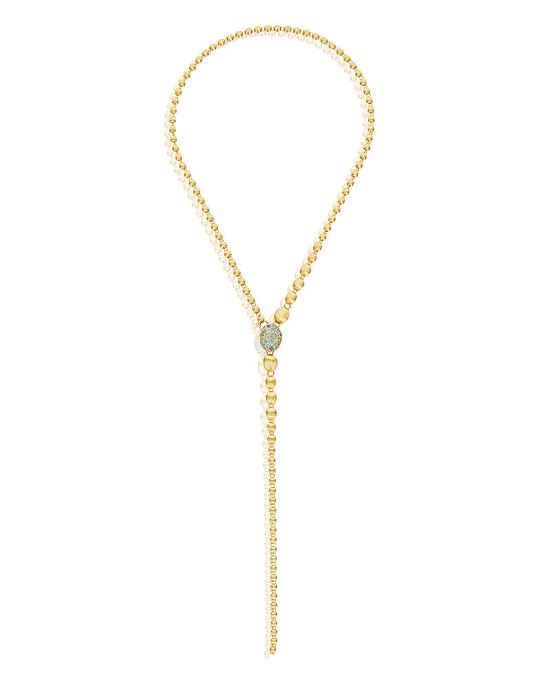 Nanis Collana A Y "DANCING REVERSE" Double Face In Oro, Diamanti Blu, Topazi – Nanis Italian Jewels