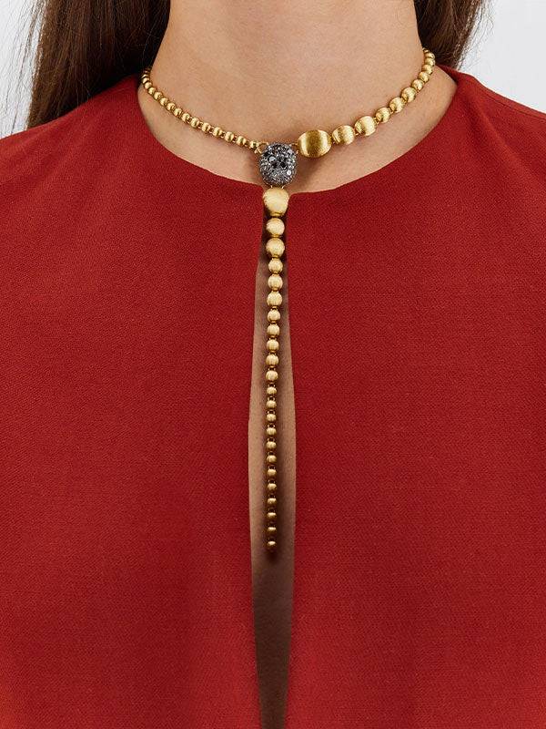 Nanis Collana A Y "DANCING REVERSE" Double Face In Oro, Rubini, Diamanti E C – Nanis Italian Jewels