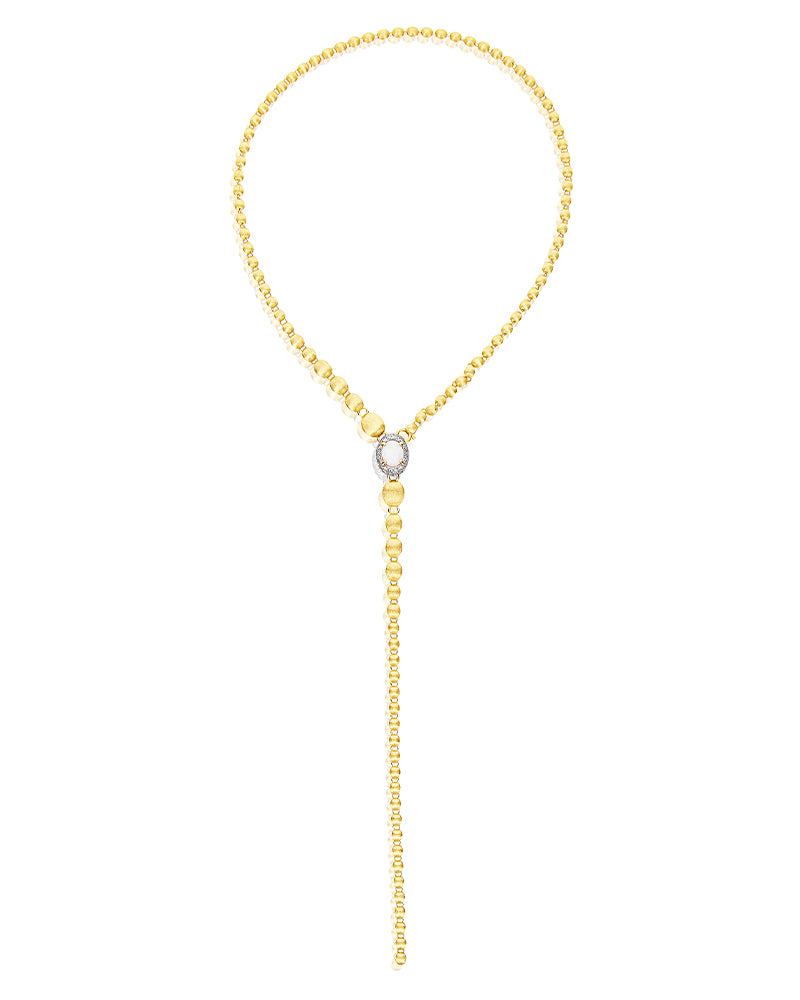 Nanis Collana a Y "DANCING REVERSE" double face in oro, zaffiri rosa, rubini – Nanis Italian Jewels