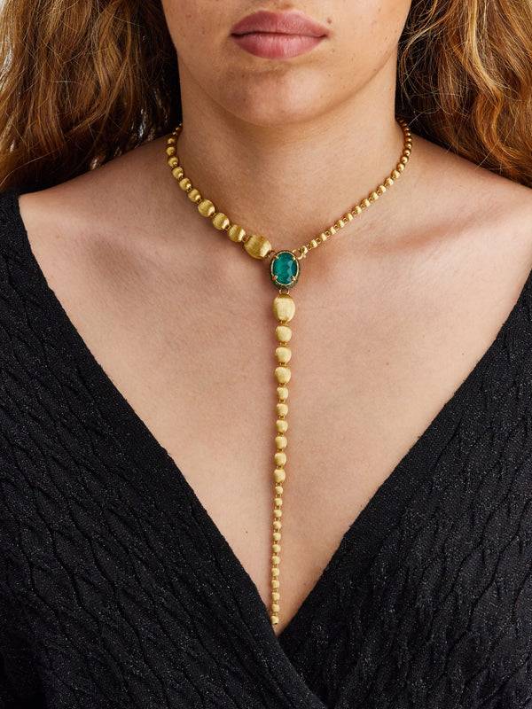 Nanis Collana A Y "DANCING REVERSE" Double Face In Oro, Zaffiri, Tsavorite, – Nanis Italian Jewels