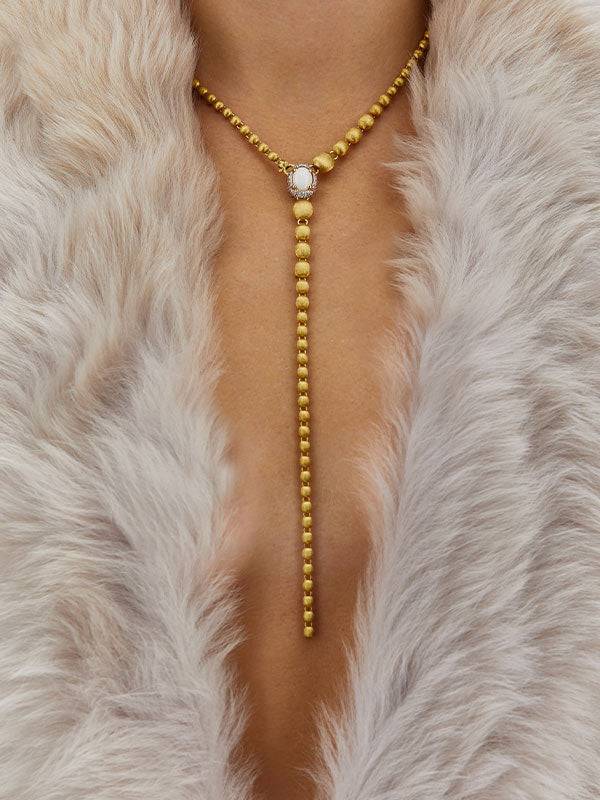 Nanis Collana A Y "DANCING REVERSE" Double Face In Oro, Zaffiri Rosa, Rubini – Nanis Italian Jewels