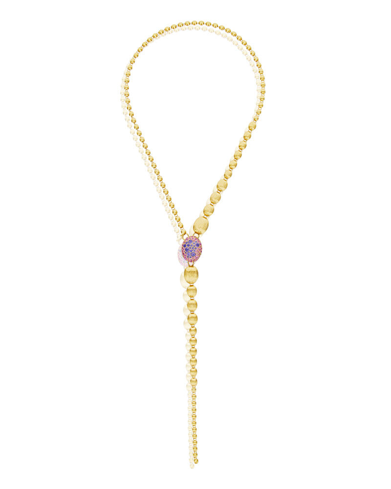 Nanis Collana A Y "DANCING REVERSE" Double Face In Oro, Zaffiri, Tsavorite, – Nanis Italian Jewels