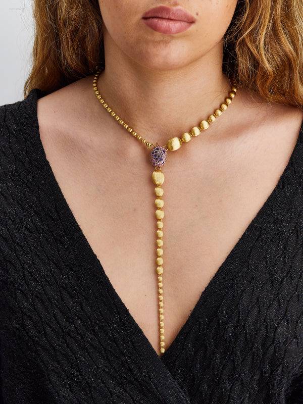 Nanis Collana A Y "DANCING REVERSE" Double Face In Oro, Zaffiri, Tsavorite, – Nanis Italian Jewels