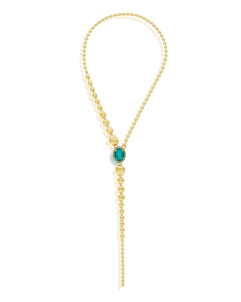 Nanis Collana a Y "DANCING REVERSE" double face in oro, zaffiri, tsavorite, – Nanis Italian Jewels