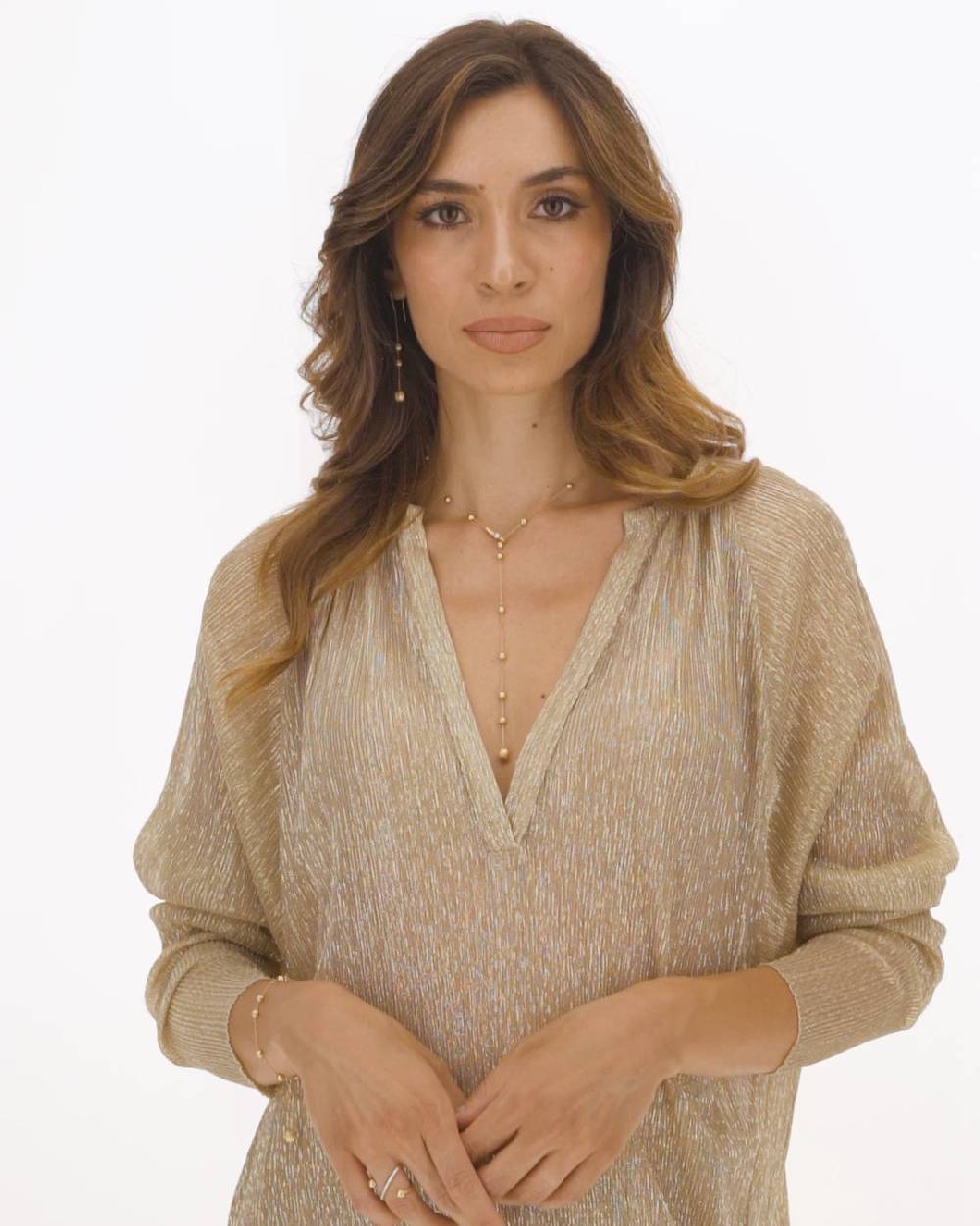 Nanis Collana A Y "SOFFIO" In Oro, Diamanti E Onice Nero – Nanis Italian Jewels