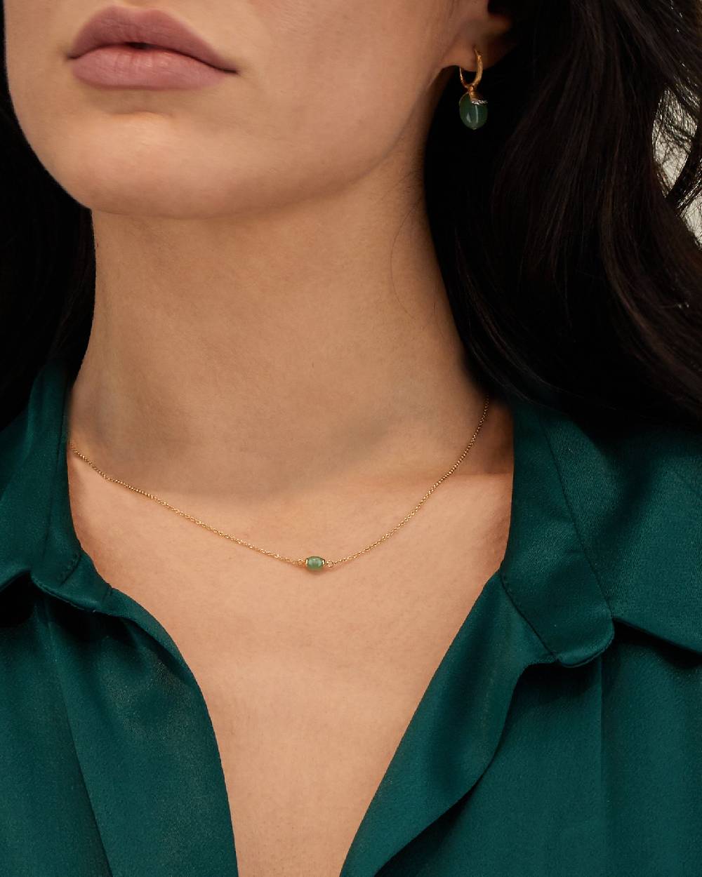 Nanis Collana "AMAZZONIA" In Oro E Avventurina Verde (corta) – Nanis Italian Jewels