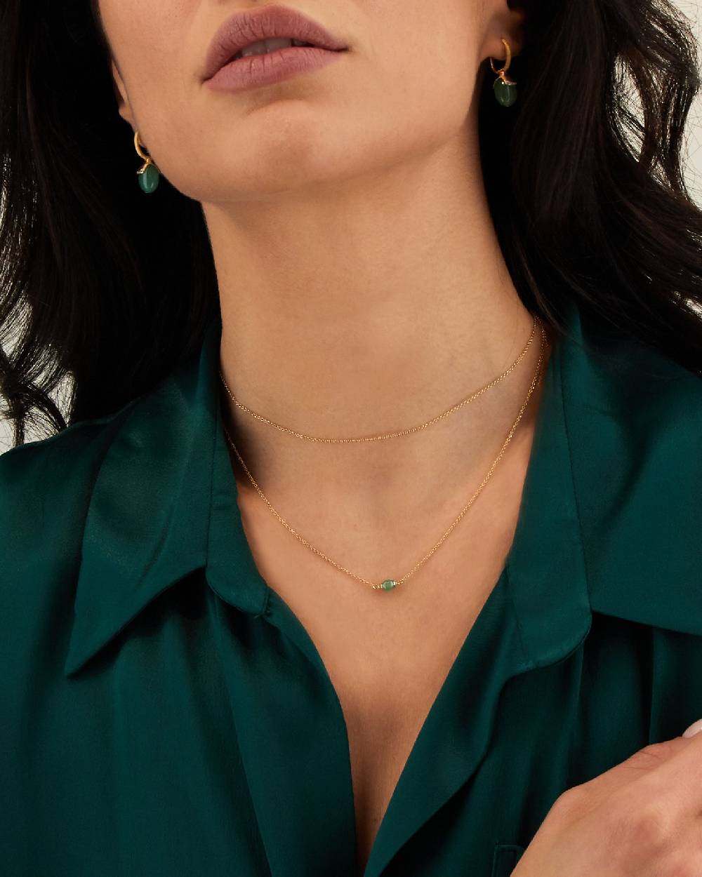 Nanis Collana "AMAZZONIA" In Oro E Avventurina Verde (lunga) – Nanis Italian Jewels