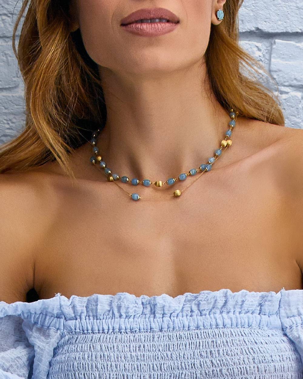 Nanis Collana "DANCING AZURE" 3 In 1 In Oro E Acquamarina – Nanis Italian Jewels