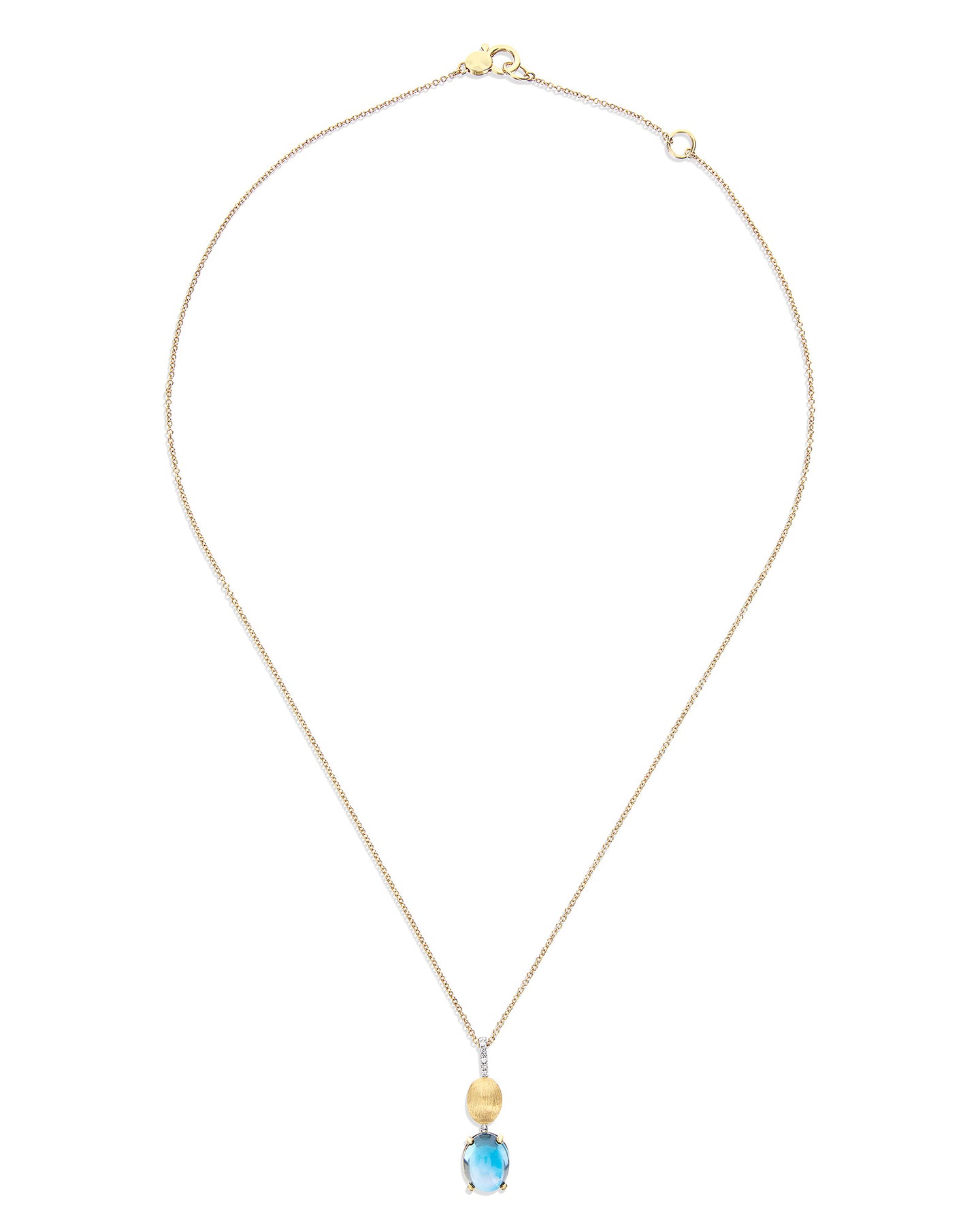 Nanis Collana "DANCING AZURE" Con Ciondolo Pendente In Oro, Diamanti E Topaz – Nanis Italian Jewels