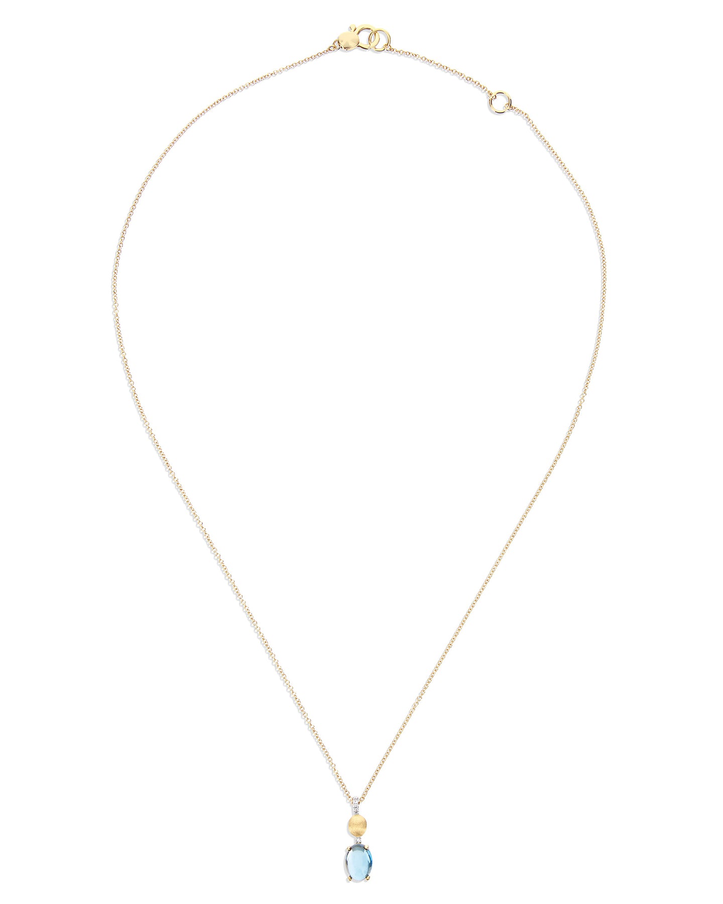 Nanis Collana "DANCING AZURE" Con Ciondolo Pendente In Oro, Diamanti E Topaz – Nanis Italian Jewels