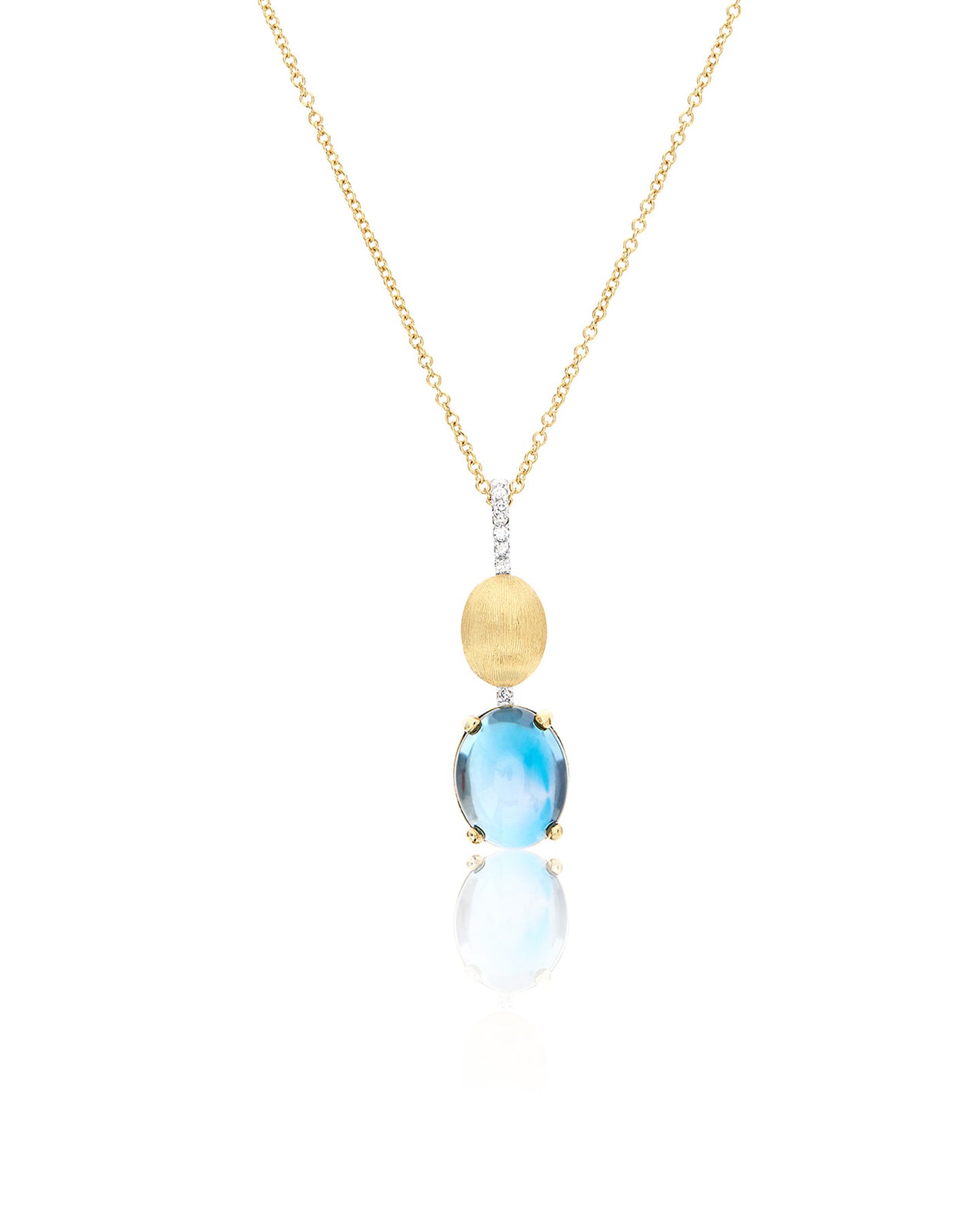 Nanis Collana "DANCING AZURE" con ciondolo pendente in oro, diamanti e topaz – Nanis Italian Jewels