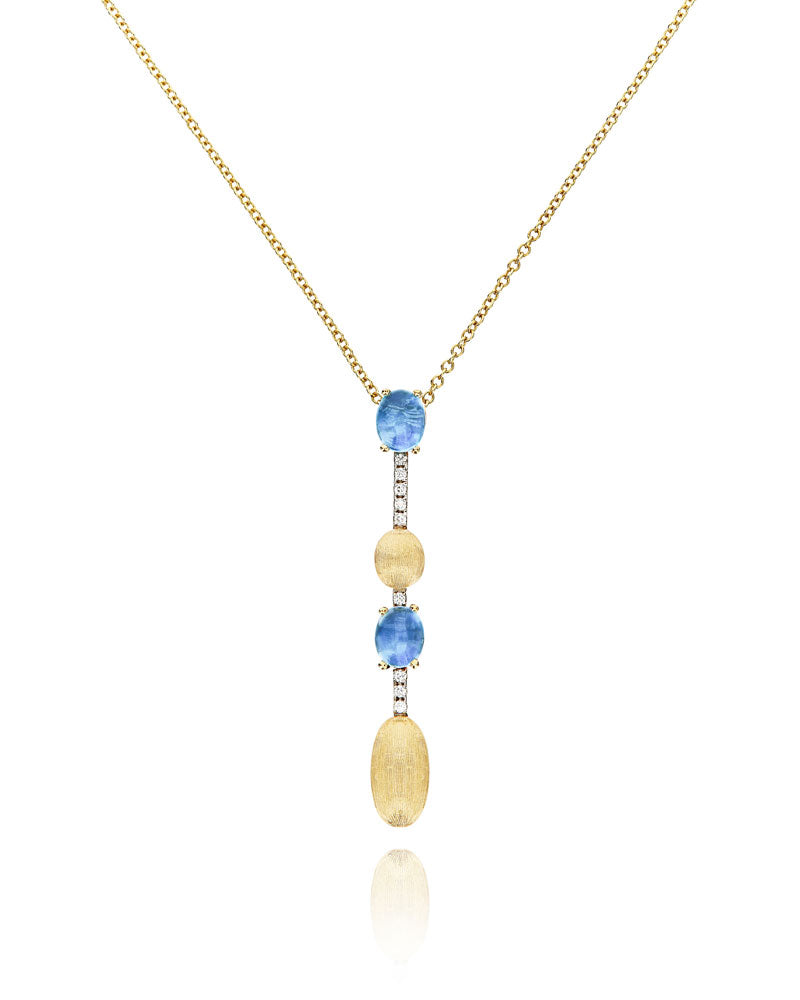 Nanis Collana "DANCING AZURE" pendente con ciondolo in oro, barrette di diam – Nanis Italian Jewels