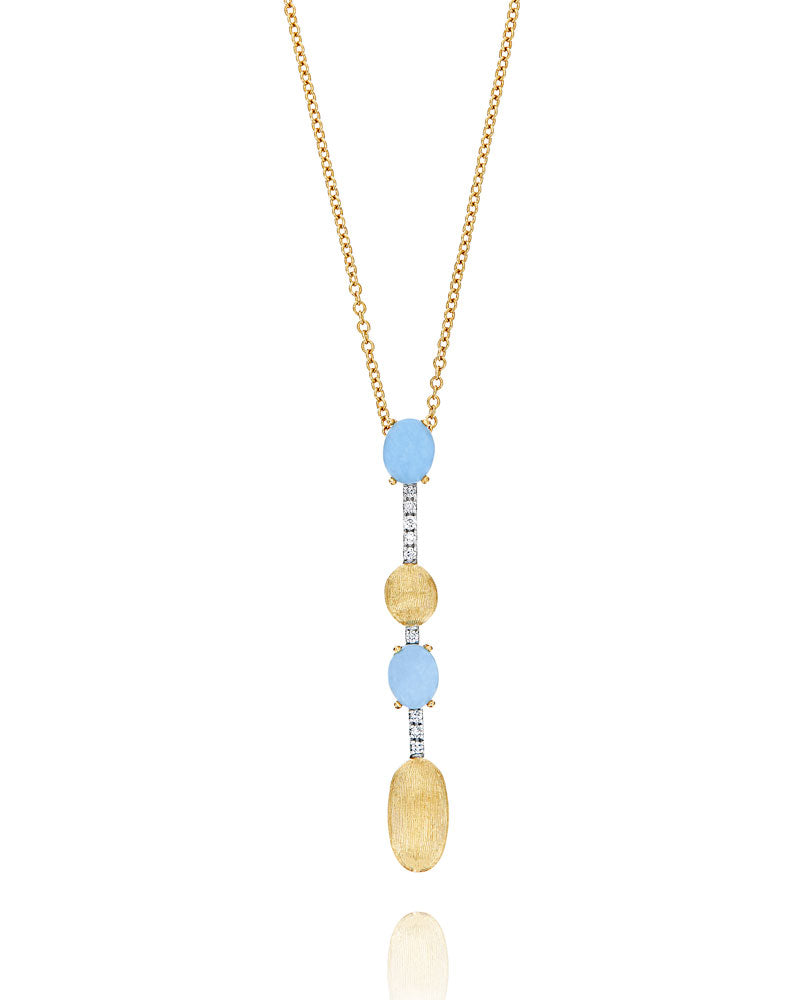 Nanis Collana "DANCING AZURE" pendente con ciondolo in oro, barrette di diam – Nanis Italian Jewels