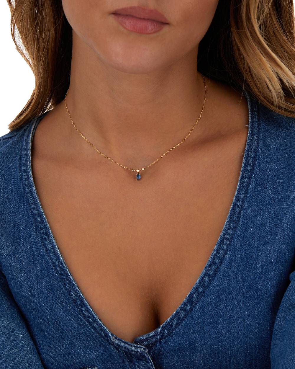 Nanis Collana "DANCING AZURE" Pendente Con Ciondolo Piccolo In Oro, Diamanti – Nanis Italian Jewels