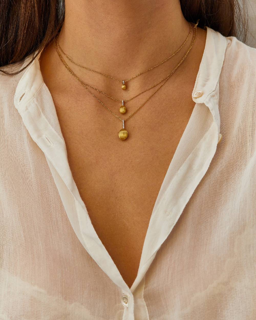 Nanis Collana "DANCING ÉLITE" Con Ciondolo Piccolo In Oro E Accenti Di Diama – Nanis Italian Jewels