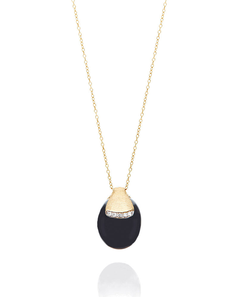 Nanis Collana "DANCING MYSTERY BLACK" pendente in oro con boule in onice ner – Nanis Italian Jewels