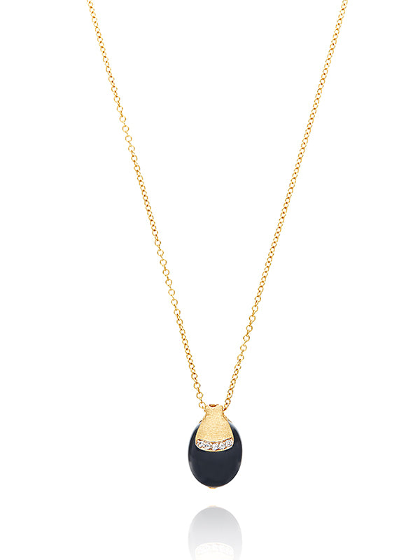 Nanis Collana "DANCING MYSTERY BLACK" pendente in oro con boule in onice ner – Nanis Italian Jewels