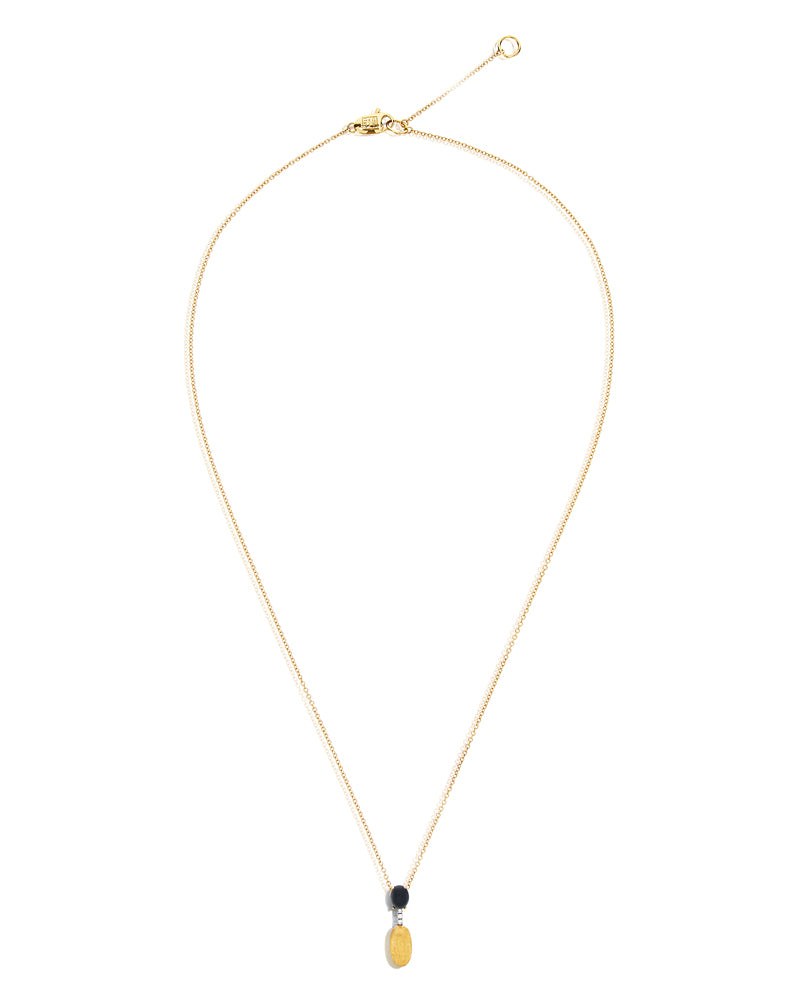 Nanis Collana "DANCING MYSTERY BLACK" Pendente In Oro, Diamanti E Onice Nero – Nanis Italian Jewels