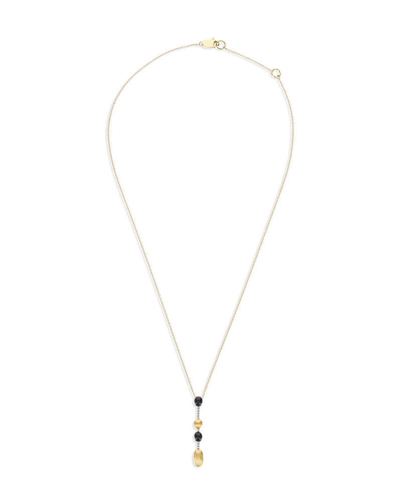 Nanis Collana "DANCING MYSTERY BLACK" Pendente In Oro, Diamanti E Onice Nero – Nanis Italian Jewels