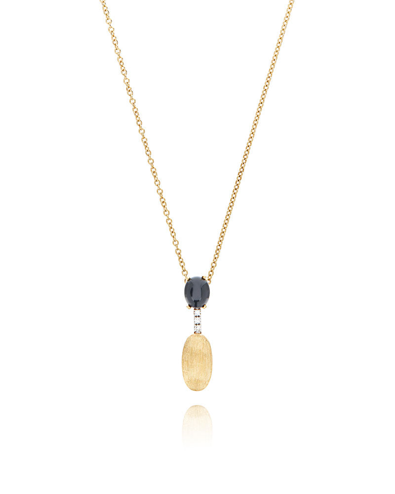 Nanis Collana "DANCING MYSTERY BLACK" pendente in oro, diamanti e onice nero – Nanis Italian Jewels
