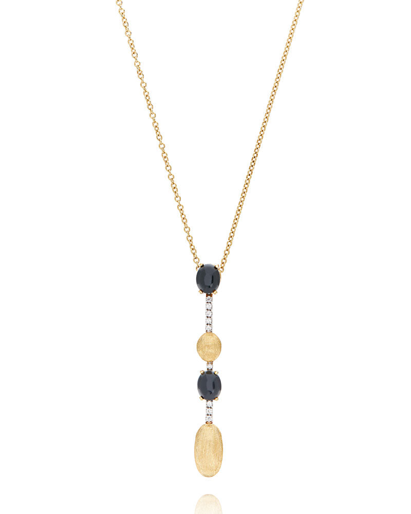 Nanis Collana "DANCING MYSTERY BLACK" pendente in oro, diamanti e onice nero – Nanis Italian Jewels