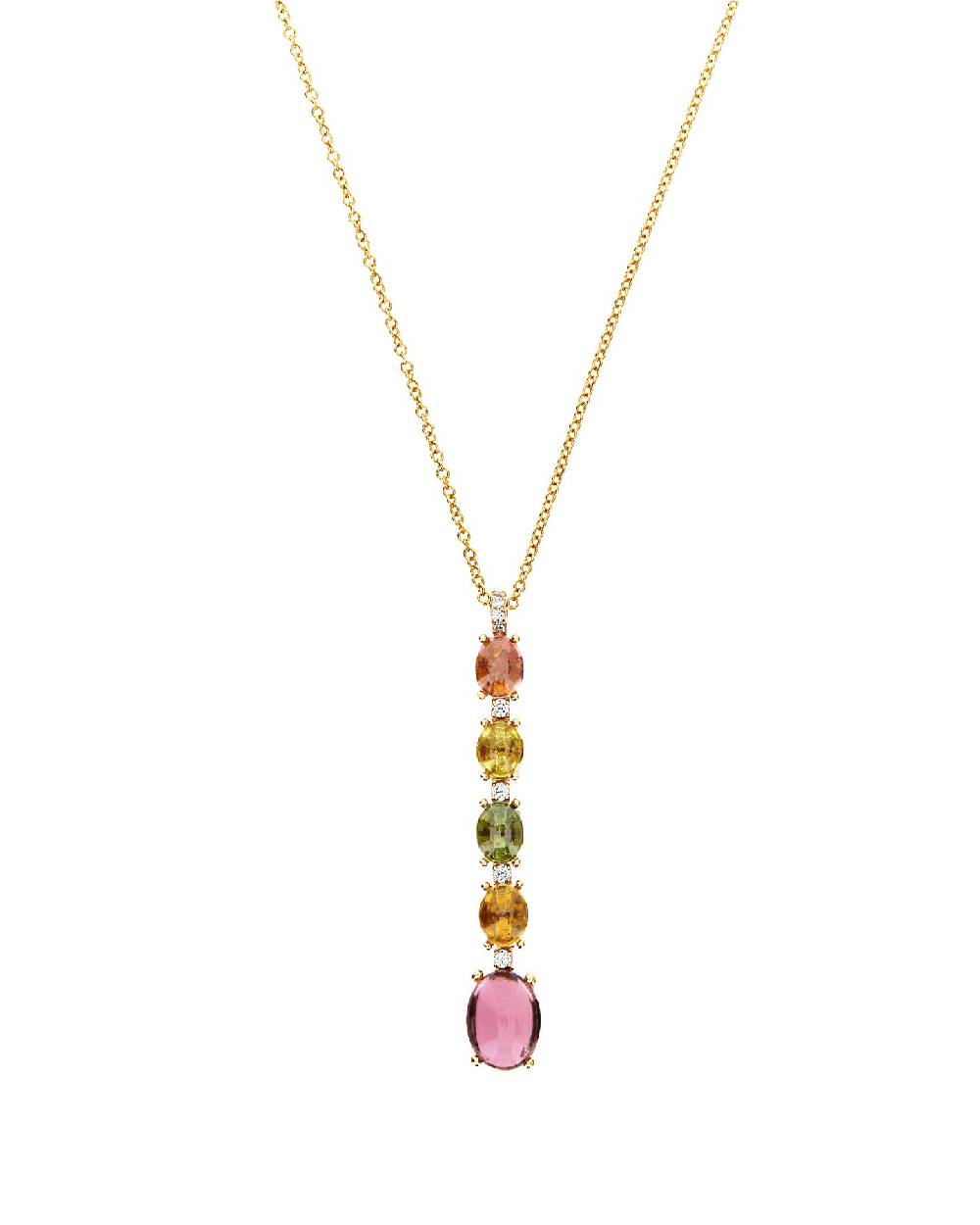 Nanis Collana "DANCING TOURMALINES" con pendente in oro, diamanti e tormalin – Nanis Italian Jewels