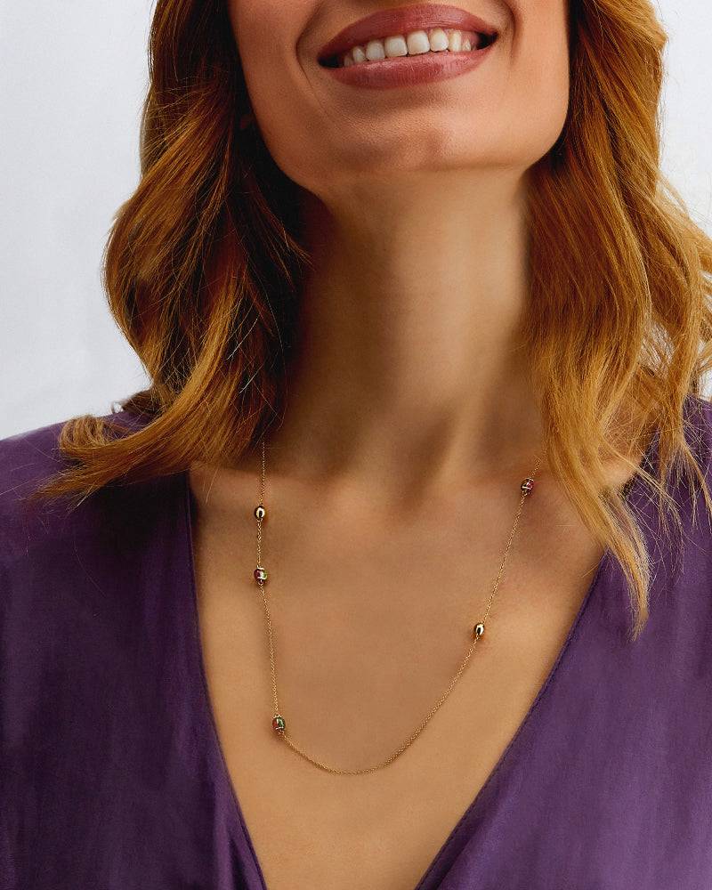 Nanis Collana "DANCING TOURMALINES" Lunga In Oro E Tormaline Colorate – Nanis Italian Jewels