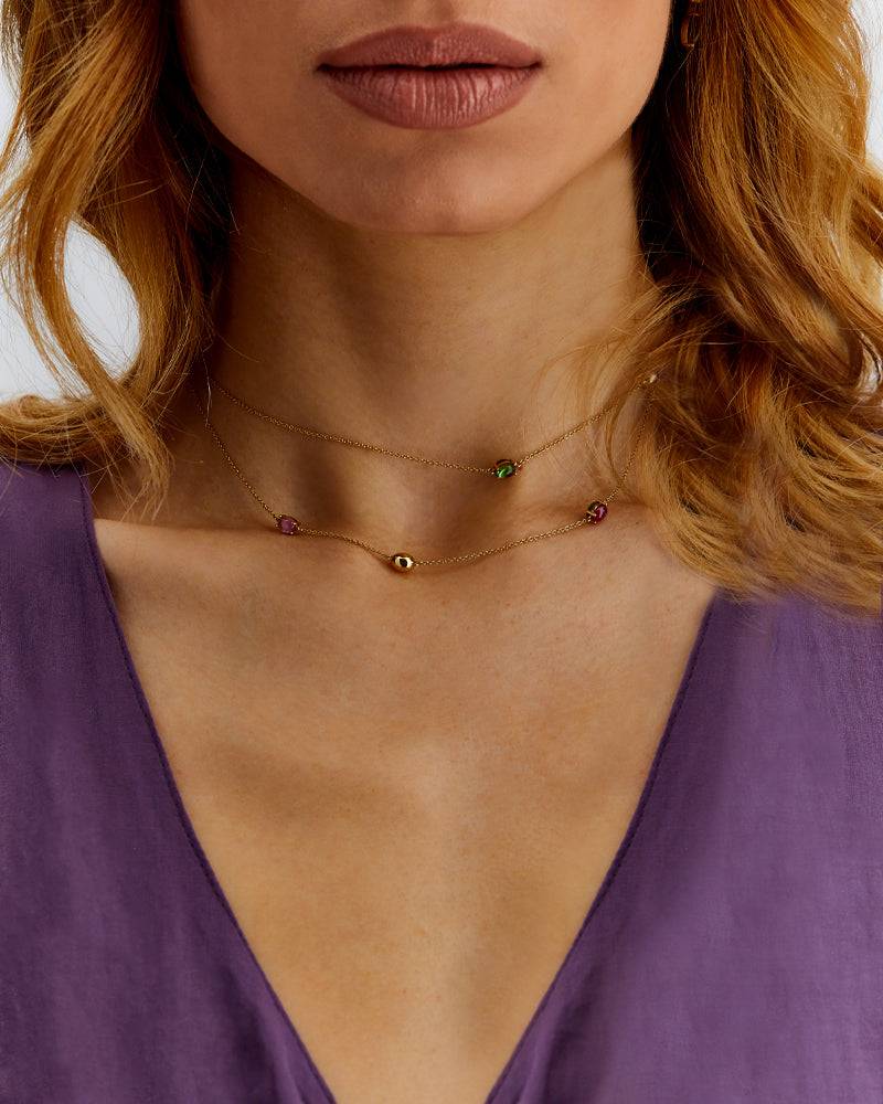 Nanis Collana "DANCING TOURMALINES" Lunga In Oro E Tormaline Colorate – Nanis Italian Jewels